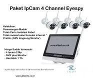 Paket Ip CCTV Eyespy plus Monitor dan Harddisk 4 Channel
