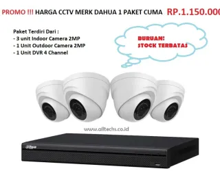 Promo Paket CCTV Dahua 4 Channel Resolusi 2MP