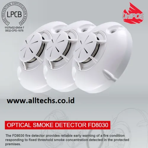 Fire Alarm-UniPos-Conventional-Smoke Detector-FD 8030 Incl. with Base